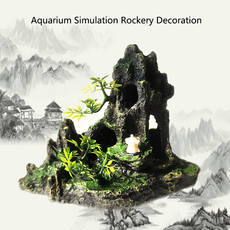 Aquarium Plant Substrate - Décoration de rocaille d'aquarium en résine,