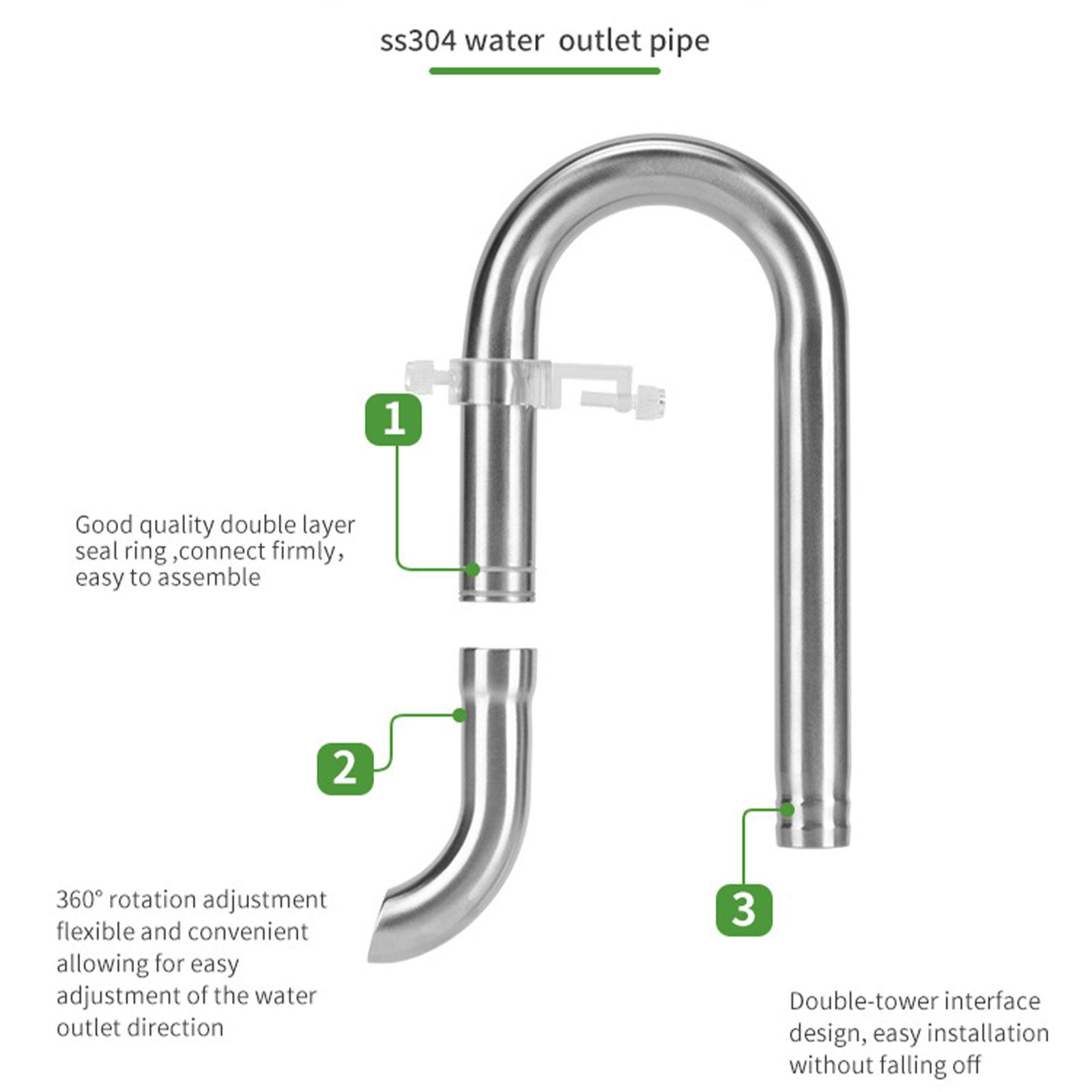 Aquarium Planted Tank Filter - Ensemble de tuyaux en acier inoxydable
