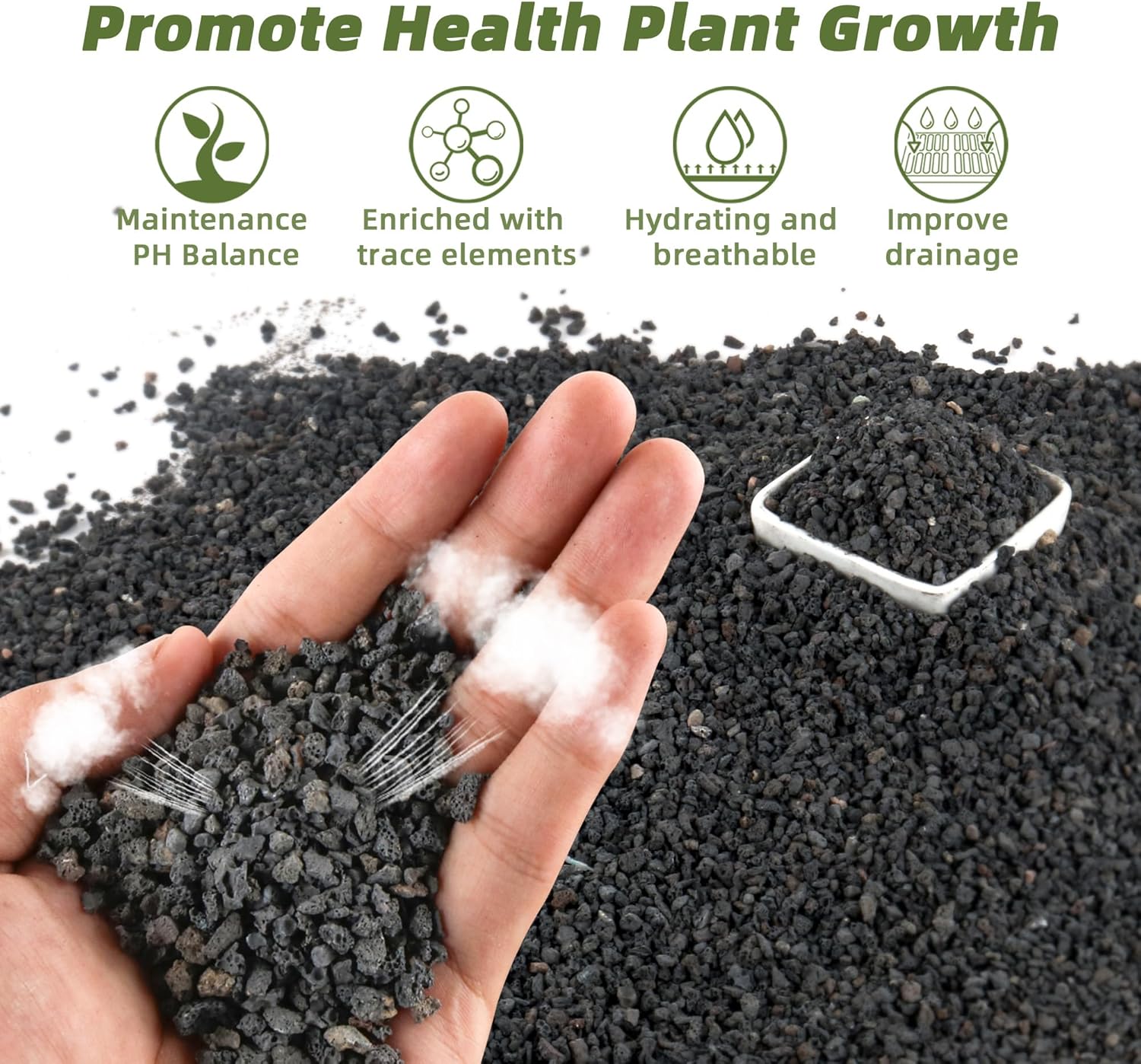 Plant Aquarium Pot - 3 lb de matériaux filtrants noirs