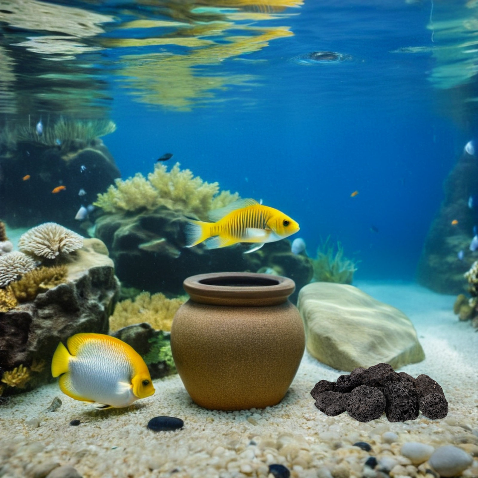 Pierres de lave naturelles pou - Plant Aquarium Pot avis et prix